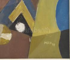 Misch Ádám (1935-1995): Vonalak ritmusa (cím nélkül), 1975. Olaj, vászon, jelezve jobbra lent,üvegez...