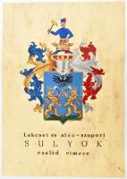 cca 2000 össz. 3 nemesi család címere, az egyik Aranyosi Töttösi Töltéssy, kézzel festett, szarvasbő...