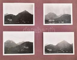 1934-1936 Régi családi útifotó album, benne Velence, Kékes, Ausztria, benne kb. 100 fotóval, különfé...