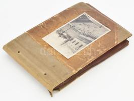 1934-1936 Régi családi útifotó album, benne Velence, Kékes, Ausztria, benne kb. 100 fotóval, különfé...