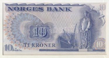Norvégia 1977. 10K dekoratív, nagyalakú bélyeges, bankjegyes borítékon, bélyegblokkal T:I