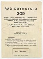 1943 Rádiómutató 309. Összeáll.: Horváth István. Bp., 1943, Szerzői, kihajtható, benne 2 nagyméretű térképpel.