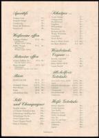 cca 1960-1970 Stanglwirt Tirol német nyelvű ét- és itallap