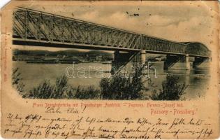 1899 (Vorläufer) Pozsony, Pressburg, Bratislava; Ferenc József híd / Franz Josephsbrücke / bridge (EM)