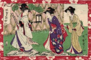 Japanese folklore silk card (Rb)