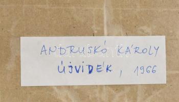 Andruskó Károly (1915-2008): Újvidék (Novi Sad.) Fametszet, papír, jelzett a nyomaton. Üvegezett fak...