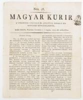 1815 Magyar Kurir 96. száma, "Indúlt Bétsből, Pénteken December 1-ő napján, 1815-dik esztendőben", 550-554 p. + Honnyi Levelek, Tudosítások, és Egyebek. A' Magyar Kurir 96-dik darabjához, (2) p.