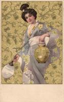 Japanese woman, Meissner & Buch litho