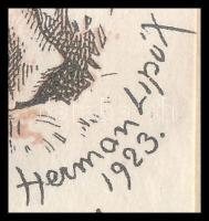 Herman Lipót (1884-1972): Herman Gyuláné könyve. Klisé, papír, jelzett a klisén, papírra ragasztva, ...