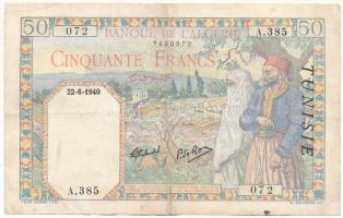 Algéria 1940. 50Fr 072 A.385 T:F Algeria 1940. 50 Francs 072 A.385 C:F