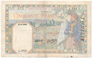 Algéria 1940. 50Fr "072 A.385" T:F Algeria 1940. 50 Francs "072 A.385" C:F