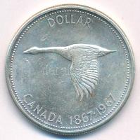 Kanada 1967. 1D Ag "Kanada megalakulásának 100. évfordulója / II. Erzsébet" T:XF karc Cana...