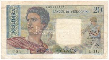 Új-Kaledónia 1954-1958. 20Fr T:F
New Caledonia 1954-1958. 20 Francs C:F
Krause 50.b