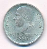 Németország / Weimari köztársaság 1929F 3M Ag Gotthold Lessing születésének 200. évfordulója Stuttgart (15,15g) T:AU,XF patina Germany / Weimar Republic 1929F 3 Mark Ag 200th Anniversary - Birth of Gotthold Lessing Stuttgart (15,15g) C:AU,XF patina KM#60