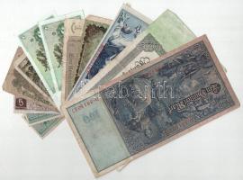 Németország 12db-os vegyes bankjegy- és szükségpénztétel, közte Harmadik Birodalom 1937. 2M + Szövet...