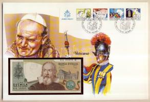 Olaszország 1983. 2000L dekoratív, nagyalakú bankjegyes, bélyeges borítékon "Vatikán-II-János Pál pápa" T:I