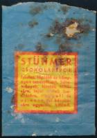 cca 1930 Stühmer Csokoládé Por 20gr papírtasak, hátoldalán a felhasználási javaslat olvasható rossz ...