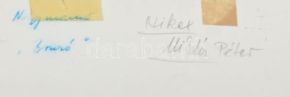 Olvasó nő nagy méretű fotó, Miklós Péter jelzett vinate fotója kis beszakaádsokkal 24x30 cm