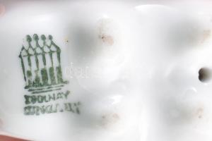 Zsolnay malacka figura, jelzett, hibátlan, h: 4,5 cm