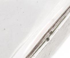 Ezüst (Ag) asztali ládika, jelzett, fa betéttel, br 220 g 15x11 cm