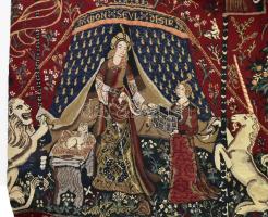 Mille Fleurs belga falikárpit finom jaquard szövet. 170x120 cm / Belgian tapestry hozzá fém bot, kar...