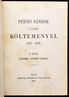 Petőfi Sándor újabb költeményei. 1847-1849.I- II. kötet. Pest, 1861, Emich Gusztáv. Korabeli, aranyo...