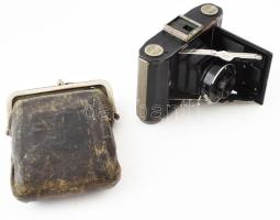 Zeiss Ikon Ikonta fényképezőgép, kopott, tartóerszényben