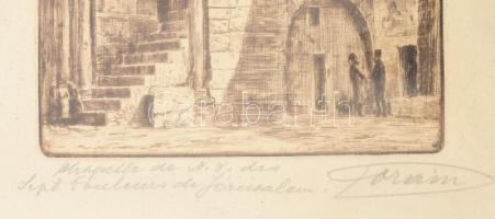 Jean-Louis Forain (1852-1931): Chapelle de N.J. des Sept de Jerusalem. Színes rézkarc, papír, jelzet...