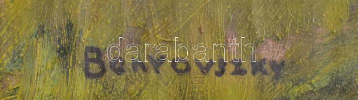 Benyovszky István (1898-1969): Kocsit hajtó. Olaj, vászon, jelzett, repedezett festék, vakráma nélkü...