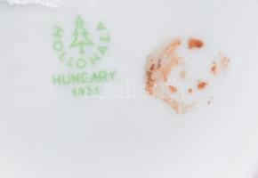 Hollóházi márványos mintás cukordoboz. Matricás, jelzett, hibátlan 12 cm