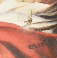 Olvashatatlan jelzéssel: Furulyázó fiú. Olaj, vászon. Keretben. Sérüléssel. 38x30 cm