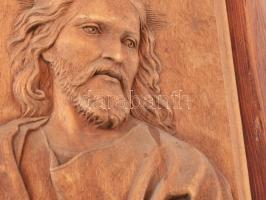 Jelzés nélkül: Jézus Krisztus. Faragott fa. Plasztikus dombormű Külső méret 36x46 cm