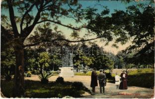 1912 Arad, Baross park az egykori szökőkúttal / park with fountain (EB)