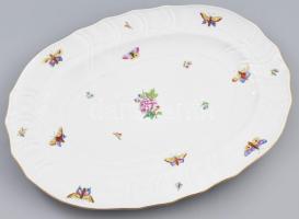 Herendi Viktória mintás sültes kínáló tál. Kézzel festett, jelzett, hibátlan 39x29 cm
