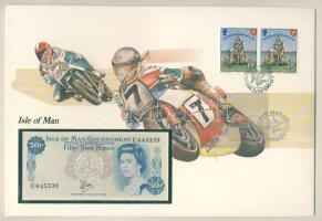 Man-sziget 1979. 50p dekoratív, nagyalakú bankjegyes, bélyeges borítékon elsőnapi bélyegzővel T:I