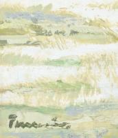 Turcsán Miklós (1944-): Tavaszi tó, Olaj, farost. Jelzett. 50x35 cm