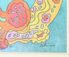 Schéner Mihály (1923-2009): Kakas és a nap Pasztell, filctoll, papír. Jelzett. Üvegezett keretben 18...