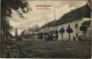 1912 Arad, Újarad, Új-Arad, Aradul Nou; Uradalmi sörcsarnok, emlékmű, gyógyszertár. Kapható Mayr Lajosnál / beer hall, monument, pharmacy (ragasztónyomok / gluemarks)