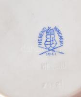 Herendi szerelmesek mintás gyűrűtartó tálka. Kézzel festett, jelzett, minimális kopással, d: 7,5 cm