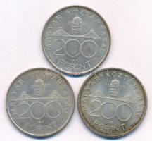 1993. 200Ft Ag "MNB" (2x) + 1994. 200Ft Ag "Deák" T:AU,XF patina Adamo F13, F13....
