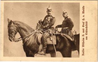 Kaiser Wilhelm II und Graf H. v. Moltke am Schlachtfeld / WWI German military, Wilhelm II and Moltke (fl)