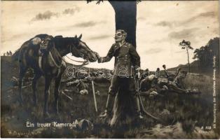 Ein treuer Kamerad / WWI German military art postcard