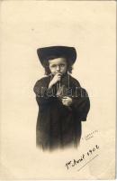 Zsidó kisfiú. Judaika / Jewish boy. Judaica - C. Clayette photo (EB)