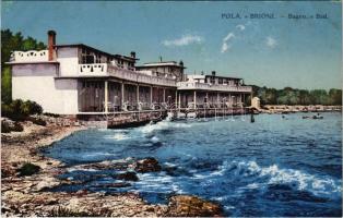 Pola, Pula; Brioni, Bagno / Brijuni beach. Photochrom G. Fano 1912/13. (fl)