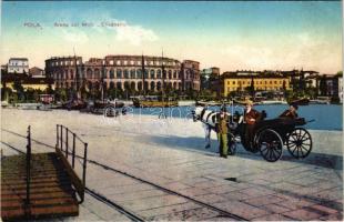 Pola, Pula; Arena dal Molo Elisabetta / amphitheatre with molo. G. C. 1913/14.