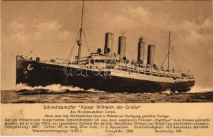 Schnelldampfer Kaiser Wilhelm der Große des Norddeutschen Lloyd / German express steamer