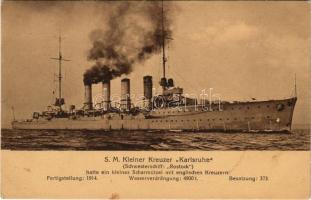 SM Kleiner Kreuzer Karlsruhe / WWI German Navy (Kaiserliche Marine) light cruiser. Marine-Erinnerungs Karte Nr. 18. (fl)
