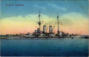 SMS Radetzky az Osztrák-Magyar Haditengerészet Radetzky-osztályú csatahajója / K.u.K. Kriegsmarine / WWI Austro-Hungarian Navy Radetzky-class pre-dreadnought battleship. G. M. Padovan Fotografi. C. Fano, Pola 1914/15. 54. (fl)