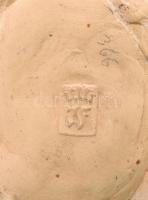 2 darab mázas kerámia szerelmespár, jelzett, sérülésekkel, ragasztással, m: 9-19 cm