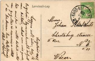 1912 Szigetvár, látkép a vár felől. Kiadja Kozáry Ede + "BROD-NAGY-KANIZSA 25." vasúti moz...